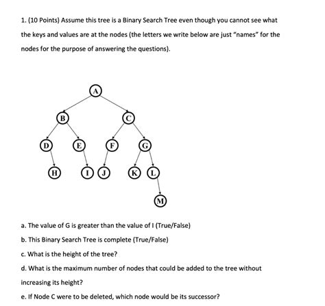 Solved 1 10 Points Assume This Tree Is A Binary Search Chegg