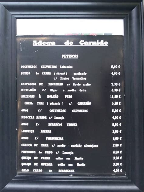 Menu At Adega De Carnide Restaurant Lisbon R Neves Costa