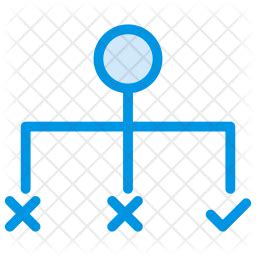 distributed network icon   colored outline style