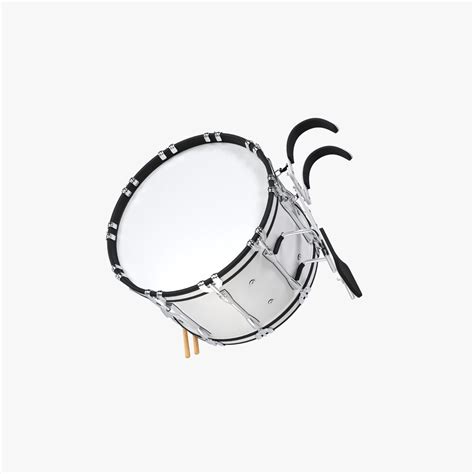 Marching Bass Drum With Carrier 3D model - Download Musical Instruments ...