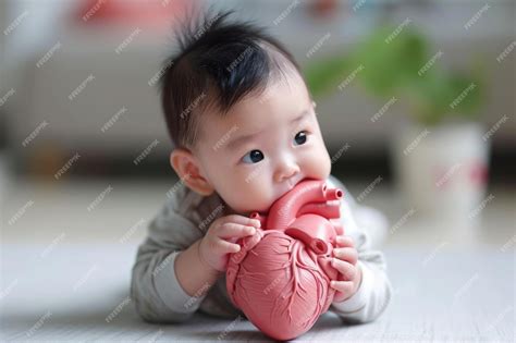 Premium Ai Image Asian Infant Heart Health Campaign For Congenital Heart Defect Awareness