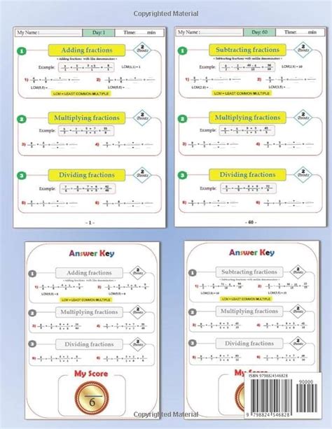 Fractions Workbook Adding Subtracting Multiplying And Dividing