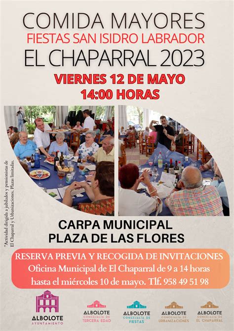 CARTEL COMIDA DE MAYORES EL CHAPARRAL 2023 Ayto De Albolote