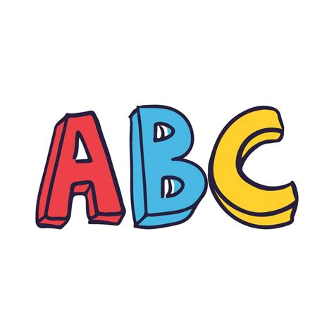 Vector The Letters Abc In Doodle Style Hand Drawn Colorful Vector