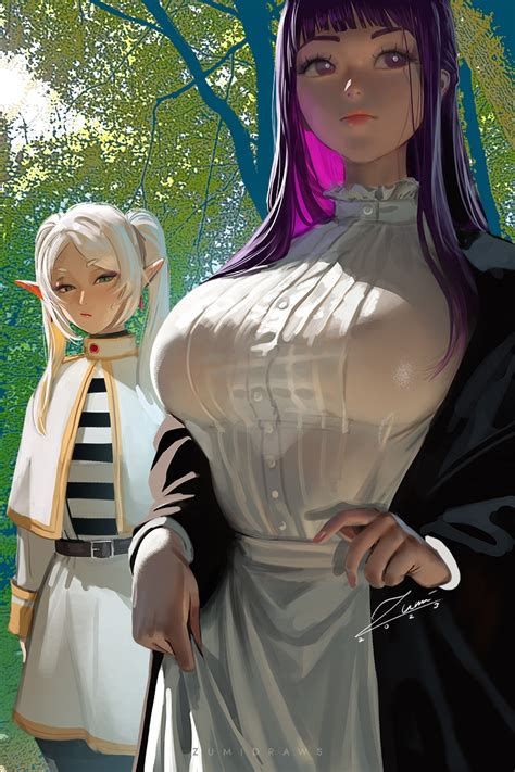 Rule 34 2girls Breast Envy Elf Envy Female Female Only Fern Sousou No Frieren Frieren Human