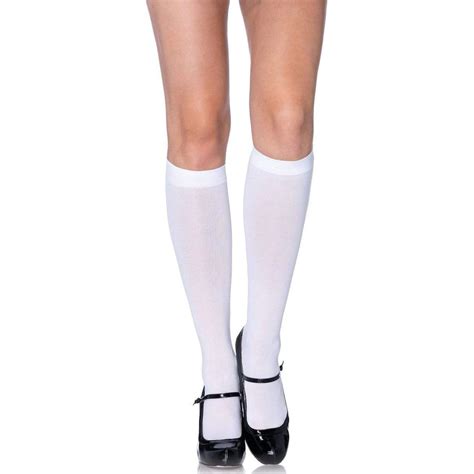 Opaque Knee High Socks White Janets Closet