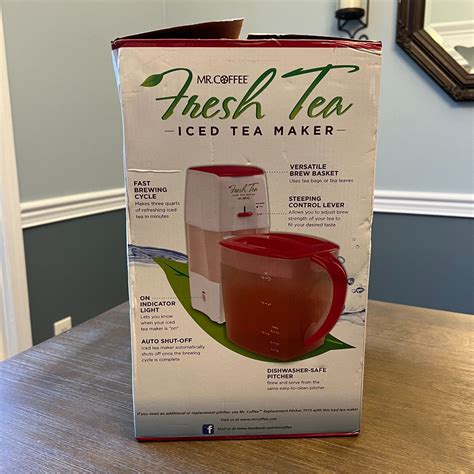 Mr Coffee 3 Quart Fresh Tea Iced Tea Maker With Pitcher Red Tm75rs Nib