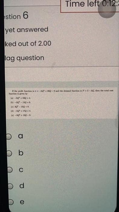 Solved Time Left Stion Yet Answered Ked Out Of Chegg