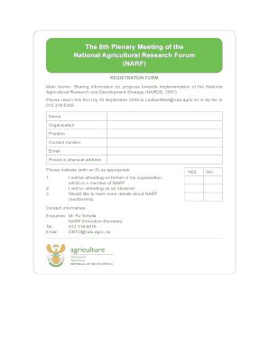 Fillable Online Nda Agric Narf Registration Form Indd Nda Agric Fax