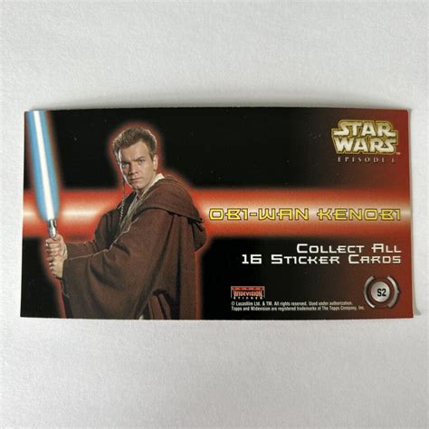 Topps Star Wars Episode Widevision Series Sticker S Obi Wan