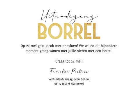 Ticket Uitnodiging Borrel Pensioen Champagne Kaartje2go