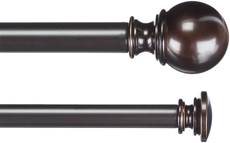 Amazonbasics 1 Double Curtain Rod With Round Finials 72 To 144