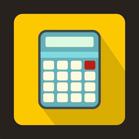 Icono De Calculadora En Estilo Plano Sobre Un Fondo Amarillo Vector