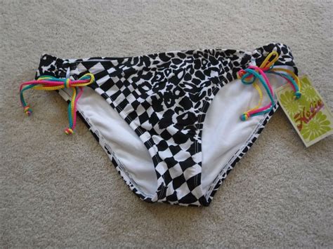 Nwt Hobie Black White Butterfly Adjustable Hipster Bikini Bottoms Sz Xl