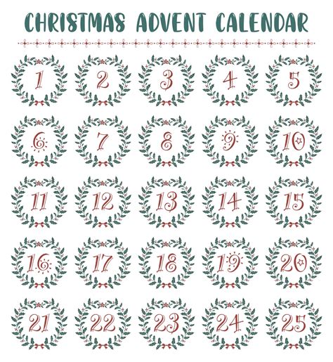 Christmas Advent Numbers - 15 Free PDF Printables | Printablee