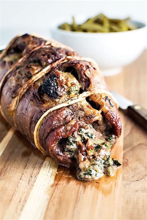 Baked Stuffed Flank Steak recipe | Chefthisup