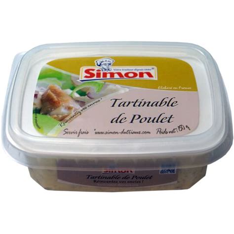 Tartinable de poulet SIMON la barquette de 150 g à Prix Carrefour