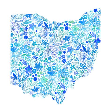 ohio state map painted in watercolor 21596205 PNG