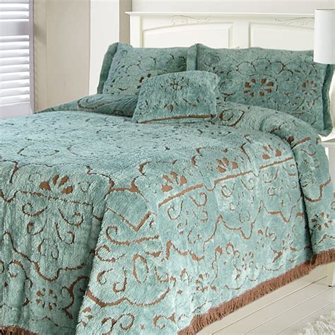 Jessica Slate Chocolate Chenille Twin Size Bedspread Free Shipping Today