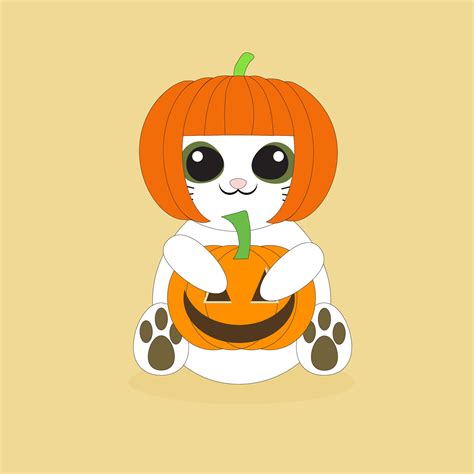 cute pumpkin cat 27193247 Vector Art at Vecteezy