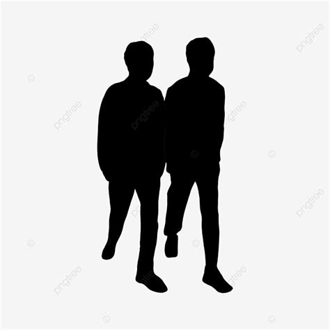 Two People Walking Silhouette Transparent Background People Silhouette