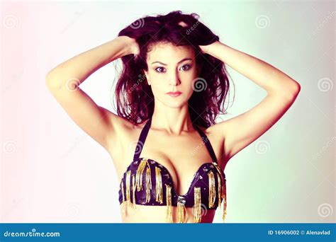 Femme Attirante De Brunette Photo Stock Image Du Femelle Costume 16906002