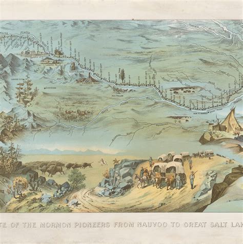 1899 view of the Route of the Mormon Pioneers - Rare & Antique Maps