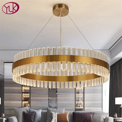 Moderno Led Lustres Na Sala De Estar Anel Lustre De Cristal Para Sala