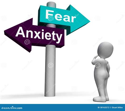 Fear Anxiety Signpost Shows Fears And Panic Stock Photography - Image ...