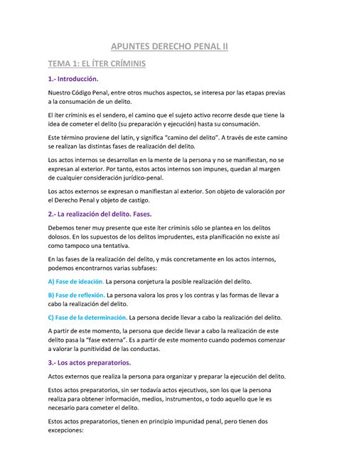 Apuntes Derecho Penal Ii Apuntes Derecho Penal Ii Tema El Ter