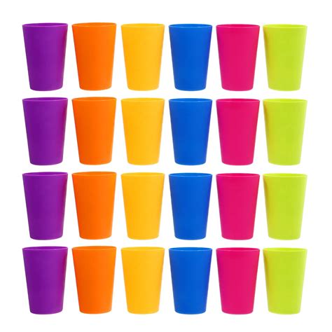 Vasos De Pl Stico Reutilizables Para Bebidas Vasos Coloridos De 24