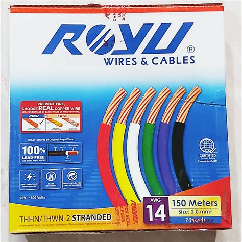 Original Royu THHN THWN 14 7 2 0mm Sq Gauge Wire Stranded X 150