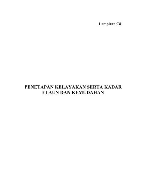 Pdf Penetapan Kelayakan Serta Kadar Elaun Dan · Elaun Dan Kemudahan