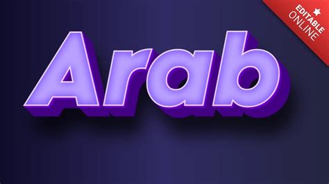 Arab 3D Neón Púrpura Generador de Efectos de Texto