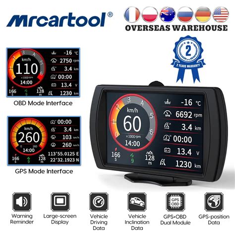 Mrcartool M Samochodowy Pr Dko Ciomierz Obd I Gps Hud Miernik