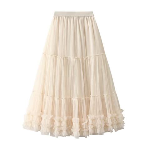 Jupe En Tulle Taille Haute Pour Femme Longue Douce Maille Max Pliss E