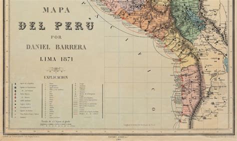 Mapa Del Perú En 1871 Incluyendo Arica Y Tarapacá Ocho Años Antes De