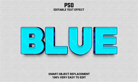 Effet De Texte Bleu Fichier PSD Photoshop Gratuit