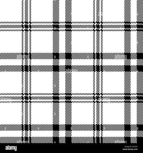 Simple Black White Check Plaid Seamless Pattern Vector Illustration