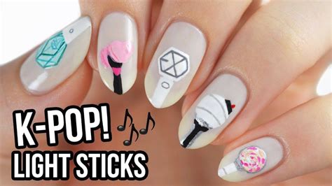 K Pop Light Stick Nails Feat Bts Blackpink Exo Twice And Shinee