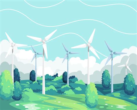 Vector Illustration Wind Turbine Renewable Energy 6911700 Vector Art At Vecteezy