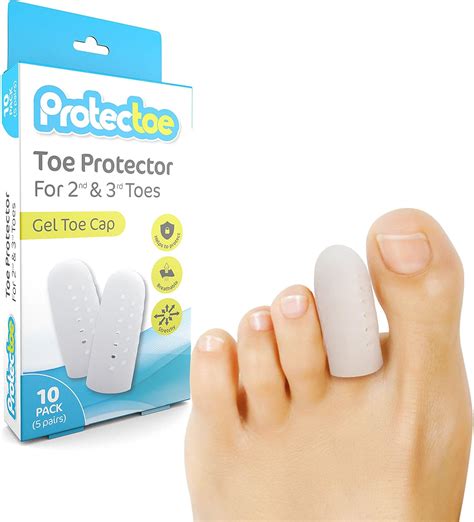 Protectoe Toe Protector Gel Toe Cap For 2nd 3rd Toes Pack Of 10