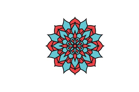 Mandala Red Blue Design Graphic by abstractspacestudio · Creative Fabrica