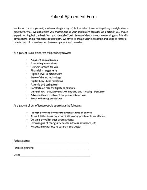 Patient Agreement Form Fill Out Sign Online And Download Pdf