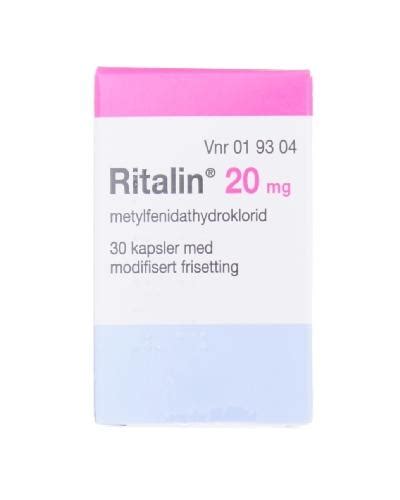 Ritalin 20 Mg Harde Kapsler Med Modifisert Frisetting 30 Stk Apotek 1