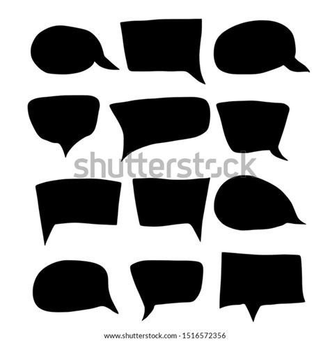 Speech Bubbles Silhouette Isolated On White Stock Vector Royalty Free