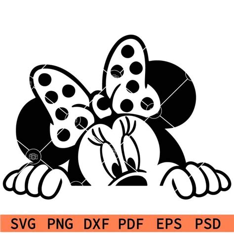 Minnie Mouse Peeking Svg Peeking Minnie Svg Disney Peeking Svg