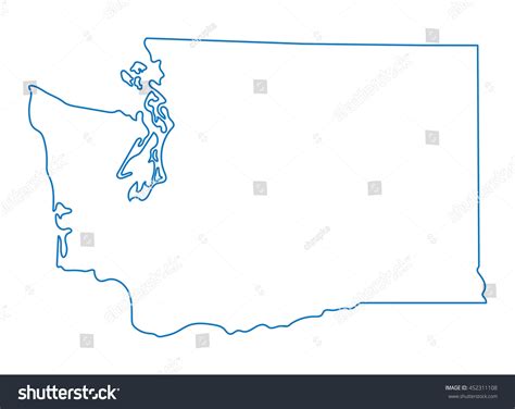 Blue Abstract Outline Washington Map Stock Vector (Royalty Free ...