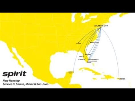 Spirit Airlines route map - YouTube