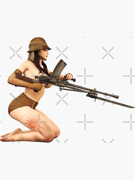 Pegatina Pinup del ejército imperial japonés de la Segunda Guerra